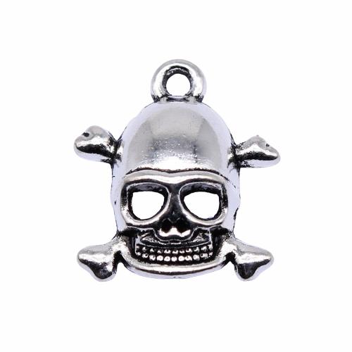 Tibetan Style Skull Pendants, plated, vintage & fashion jewelry & DIY, more colors for choice, 20x18mm, Sold By PC