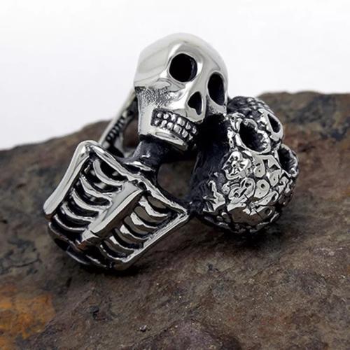 Anden Ring for Mænd, Titanium Stål, Skull, mode smykker & forskellig størrelse for valg & for mennesket, nikkel, bly & cadmium fri, Solgt af PC