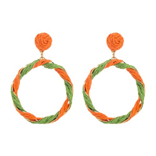 Earring Jewelry Rafidah Grass with Iron Donut handmade fashion jewelry & for woman Sold By Pair