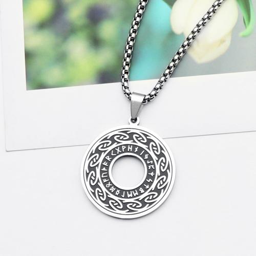 Stainless Steel Jewelry Necklace, 304 Stainless Steel, polished, fashion jewelry & Unisex & enamel, original color, 32x35.50mm, Length:Approx 60 cm, Sold By PC