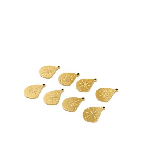 Stainless Steel Pendants, 316L Stainless Steel, DIY, golden, 11.50x8mm, 2PCs/Bag, Sold By Bag