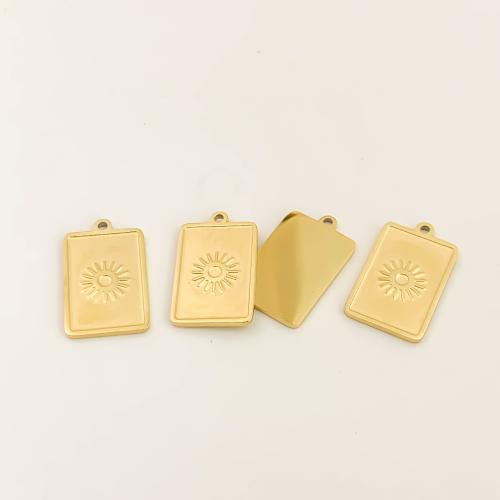 Stainless Steel Pendants, 316L Stainless Steel, DIY, golden, 17x10mm, 2PCs/Bag, Sold By Bag