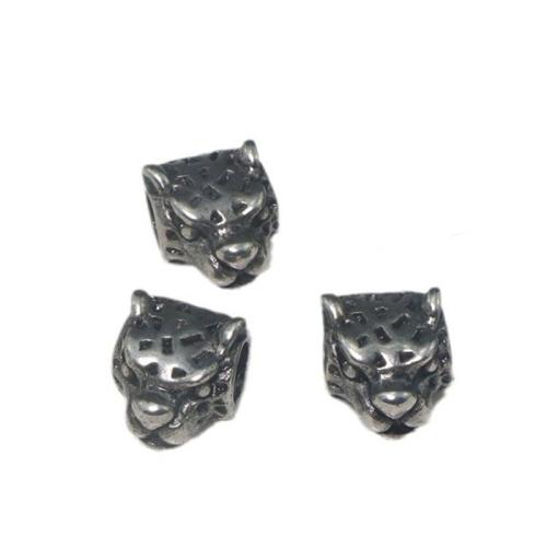 Perlas de acero inoxidable, acero inoxidable 304, Leopardo, Bricolaje, color original, 11x14x8mm, Vendido por UD