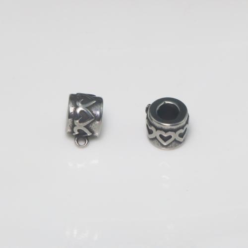 Stainless Steel Bail Beads, 304 Stainless Steel, DIY, original color, 8x13mm, Hole:Approx 4.8mm, Sold By PC