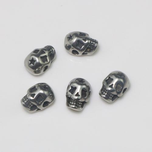 Stainless Steel Beads, 304 Stainless Steel, Skull, DIY, original color, 10x15x8.20mm, Sold By PC