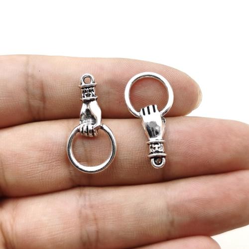 Zinc Alloy Pendants Round silver color plated DIY nickel lead & cadmium free Sold By Bag
