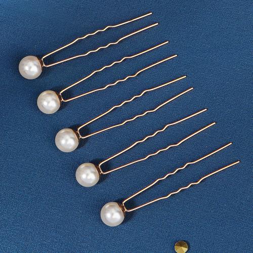 Hair Stick, Tibetan Style, with Plastic Pearl, gold color plated, for bridal & different styles for choice, more colors for choice, nickel, lead & cadmium free, Sold By PC