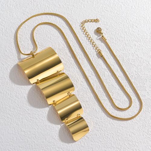 Nehrđajući čelik Chain Necklace džemper, 304 nehrđajućeg čelika, s 7CM Produžetak lanac, Školjka, zlatna boja pozlaćen, možete DIY, Dužina 73 cm, Prodano By PC