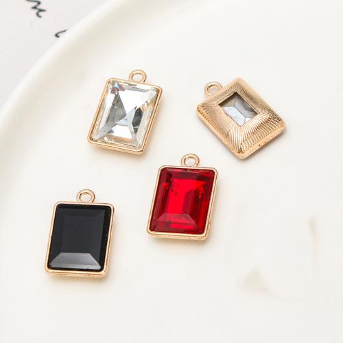 Zinc Alloy Pendants Rectangle plated DIY & micro pave cubic zirconia nickel lead & cadmium free Sold By Bag