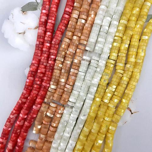 Natural Freshwater Shell Beads Flat Round DIY 6mm Approx Sold By Strand