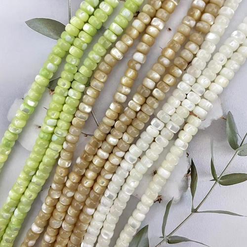 Natural Freshwater Shell Beads Flat Round DIY 6mm Approx Sold By Strand