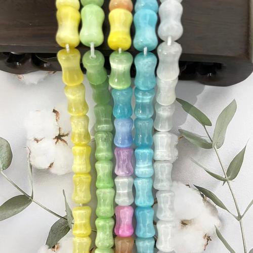 Gemstone Jewelry Beads, Gypsum Stone, Bamboo, DIY, more colors for choice, 8x12mm, Approx 30PCs/Strand, Sold By Strand