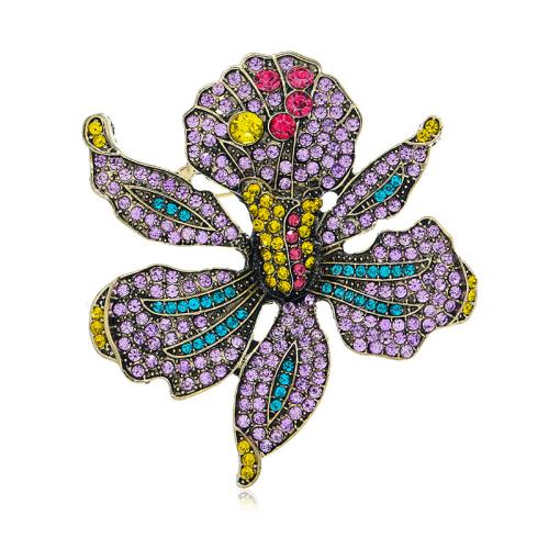 Zinc Alloy Brooches petals for woman & with rhinestone Sold By PC