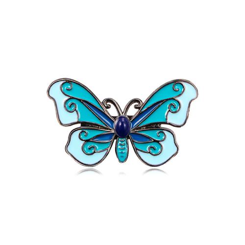 Tibetan Style Brooches, Butterfly, for woman & enamel, more colors for choice, 17x30mm, Sold By PC