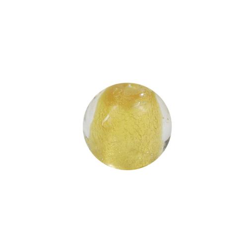 Gold Foil Lampwork Beads, with Gold Foil, DIY & different size for choice, golden, Hole:Approx 1.8mm, 10PCs/Bag, Sold By Bag