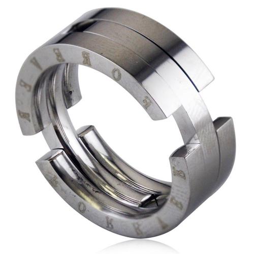 Titanium Steel Finger Ring, polished, Unisex & different size for choice, original color, Hole:Approx 1.8mm, Sold By PC