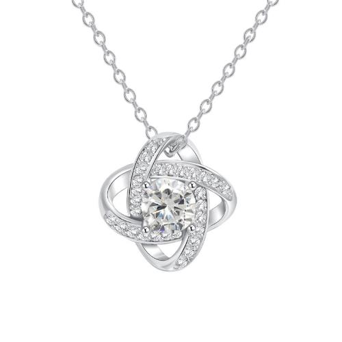 Cubic Zircon Micro Pave Brass Necklace plated micro pave cubic zirconia & for woman Length Approx 41-50 cm Sold By PC