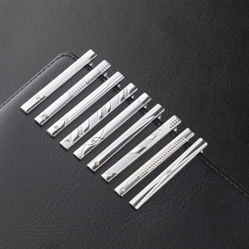 Slipse nål, Jern, forskellige design til valg & for mennesket & med rhinestone, sølv, Hole:Ca. 1.8mm, Solgt af PC