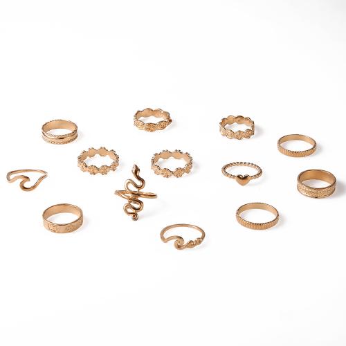 Zinklegierung Ring Set, plattiert, 13 Stück & für Frau, keine, verkauft von setzen