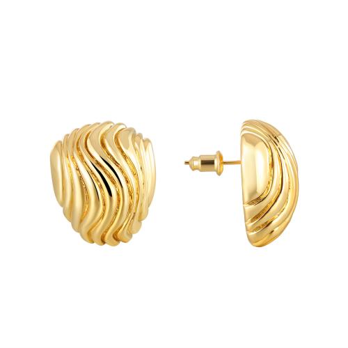 Brass Stud Earring, plated, fashion jewelry & for woman, more colors for choice, 23x18mm, Sold By Pair