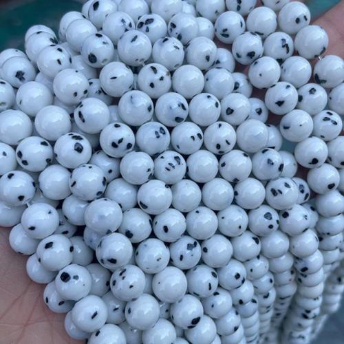 Gemstone Jewelry Beads, Round, fashion jewelry & DIY & different size for choice, white and black, Sold Per Approx 38 cm Strand