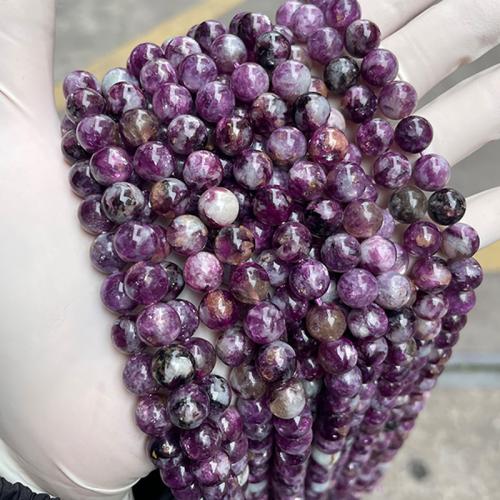 Gemstone Jewelry Beads, Natural Stone, Round, fashion jewelry & DIY & different size for choice, purple, Sold Per Approx 38 cm Strand