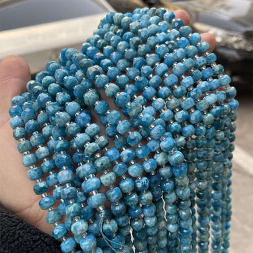 Gemstone Jewelry Beads, Apatites, Rondelle, fashion jewelry & DIY & faceted, blue, 8x6mm, Approx 47PCs/Strand, Sold By Strand