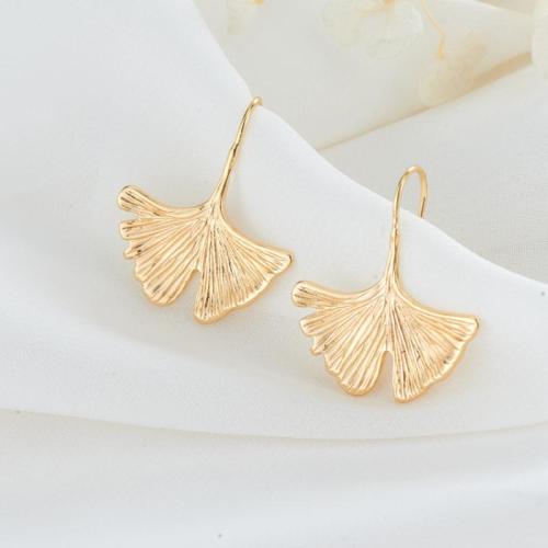 Brass Drop Earring Ginkgo Leaf fashion jewelry & for woman nickel lead & cadmium free Sold By Pair
