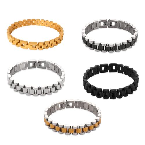 Titanium Steel Bracelet & Bangle, fashion jewelry & Unisex, more colors for choice, 10mm, Length:Approx 18 cm, Sold By PC