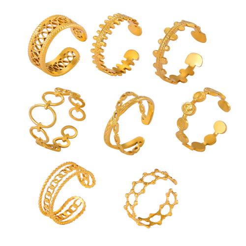 Titantium Steel finger ring, Titan Stål, mode smycken & olika stilar för val & för kvinna, gyllene, Säljs av PC