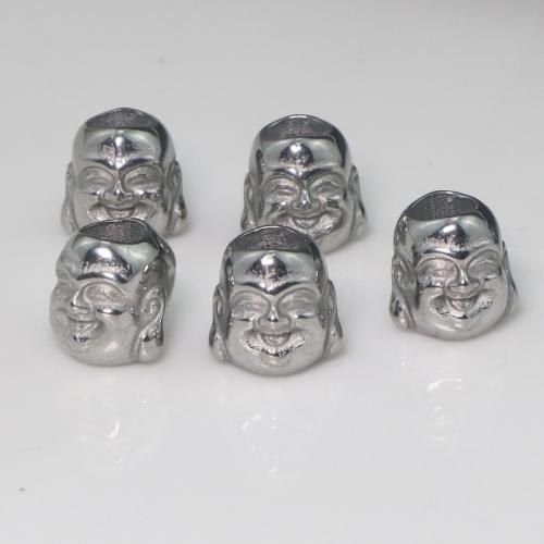 Stainless Steel Large Hole Beads, 304 Stainless Steel, Buddha, DIY, original color, 10x12mm, Hole:Approx 5mm, Sold By PC