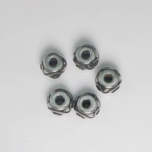 Grânulos de espaçador de aço inoxidável, Aço inoxidável 304, Roda plana, DIY, cor original, 12x13x9.70mm, Buraco:Aprox 3.5mm, vendido por PC