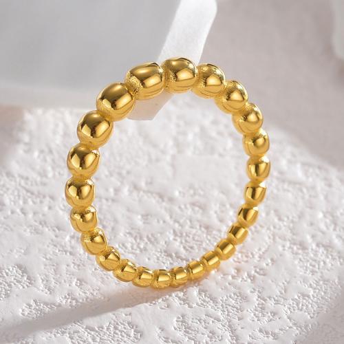Ring Finger Titantium stali, Koło, Platerowane w kolorze złota, dla kobiety, bez zawartości niklu, ołowiu i kadmu, sprzedane przez PC