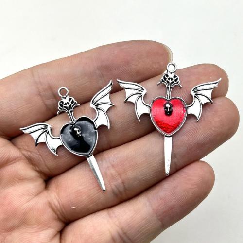 Tibetan Style Enamel Pendants, Heart, silver color plated, DIY, more colors for choice, nickel, lead & cadmium free, 37x39mm, 20PCs/Bag, Sold By Bag