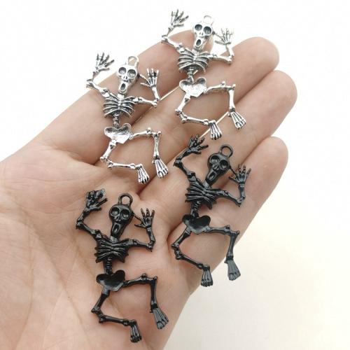 Tibetan Style Enamel Pendants, Skull, plated, DIY, more colors for choice, nickel, lead & cadmium free, 28x52mm, 10PCs/Bag, Sold By Bag