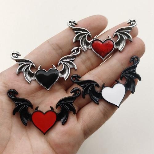 Tibetan Style Enamel Pendants, Heart, plated, DIY, more colors for choice, nickel, lead & cadmium free, 54x35mm, 10PCs/Bag, Sold By Bag