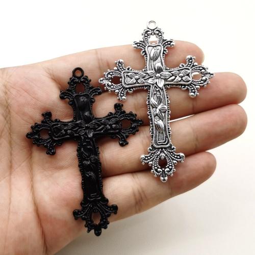 Tibetan Style Cross Pendants, plated, DIY, more colors for choice, nickel, lead & cadmium free, 52x74mm, 10PCs/Bag, Sold By Bag