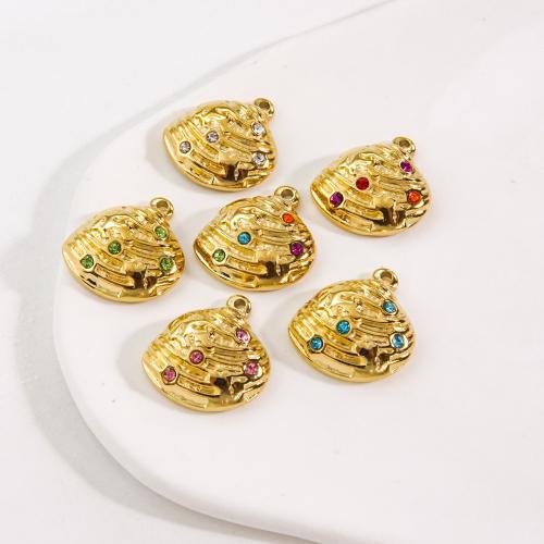 Stainless Steel Pendants 304 Stainless Steel Shell plated DIY & with rhinestone Sold By Bag