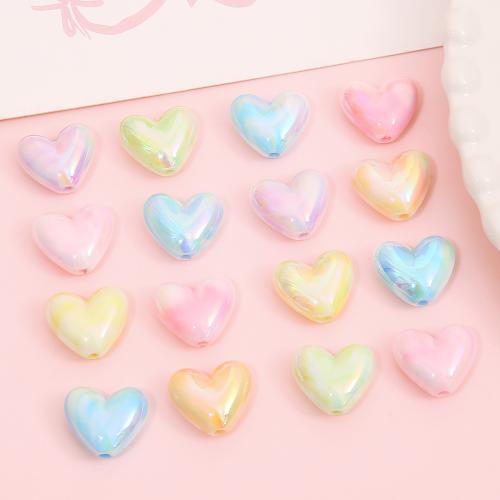Acrylic Jewelry Beads, Heart, DIY, more colors for choice, 17x15mm, Hole:Approx 2mm, 5PCs/Bag, Sold By Bag