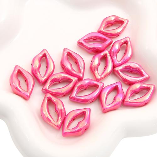 Akryl smykker perler, Lip, du kan DIY, flere farver til valg, 25x15mm, Hole:Ca. 1.5mm, 10pc'er/Bag, Solgt af Bag
