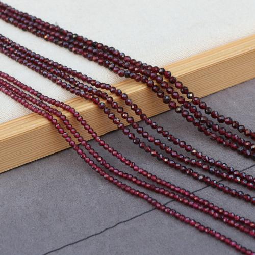 Natürlicher Granat Perlen, rund, DIY & verschiedene Größen vorhanden, rot, verkauft von Strang
