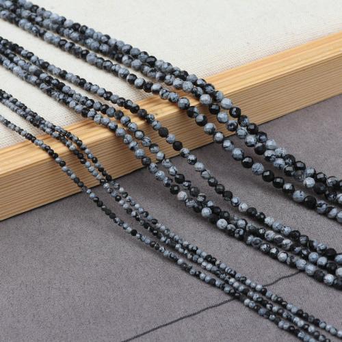 Natural Snowflake Obsidian Beads, Round, DIY & different size for choice, mixed colors, Sold By Strand