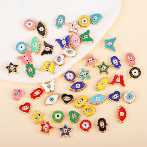 Evil Eye Pendants, Tibetan Style, plated, double-sided enamel & DIY & different styles for choice, more colors for choice, 50PCs/Bag, Sold By Bag