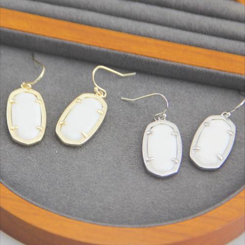 Brass Drop Earring, with Shell, plated, for woman, more colors for choice, Sold By Pair