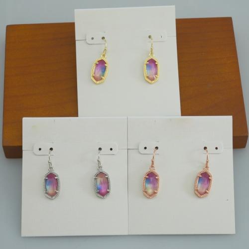 Brass Drop Earring, with Shell, plated, for woman, more colors for choice, 10x17mm, Sold By Pair