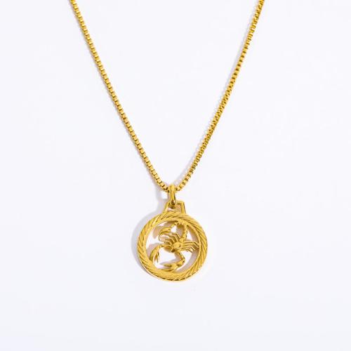 Titanium Steel Necklace with 5cm extender chain plated & for woman golden Length 40 cm Sold By PC