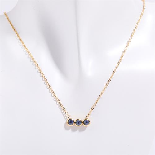 Titanstahl Halskette, plattiert, Micro pave Zirkonia & für Frau, keine, Länge:ca. 41-50 cm, verkauft von PC