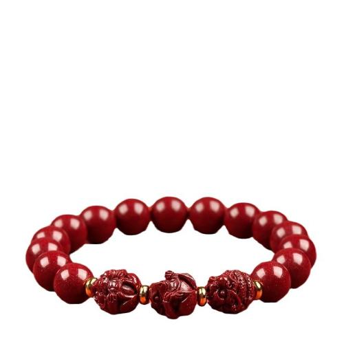 Cinnabar Bracelet, Chinese Zodiac, Carved, Unisex & different size for choice, Length:Approx 6-8 Inch, Sold By PC