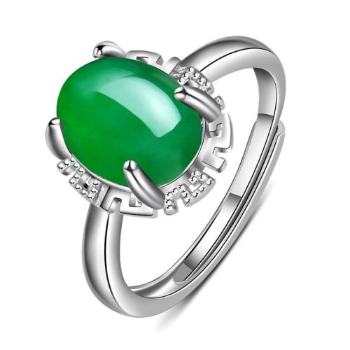 Brass δάχτυλο του δακτυλίου, Ορείχαλκος, με Agate, κοσμήματα μόδας & για τη γυναίκα, περισσότερα χρώματα για την επιλογή, Sold Με PC