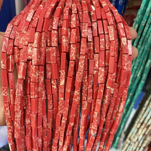 Gemstone Jewelry Beads, Natural Stone, Rectangle, fashion jewelry & DIY & different materials for choice, more colors for choice, 4x13mm, Approx 30PCs/Strand, Sold By Strand